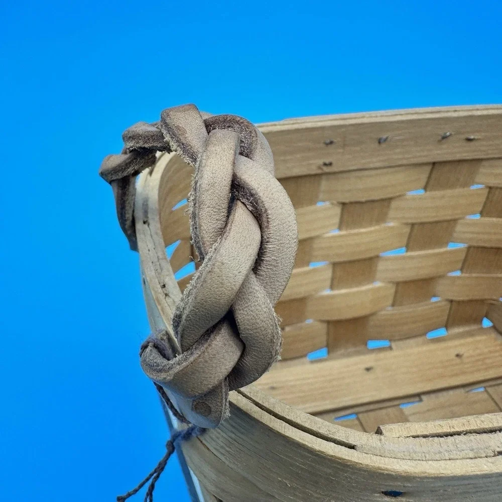 Peterboro Basket Co Medium Basket Braided Leather‎ Handles